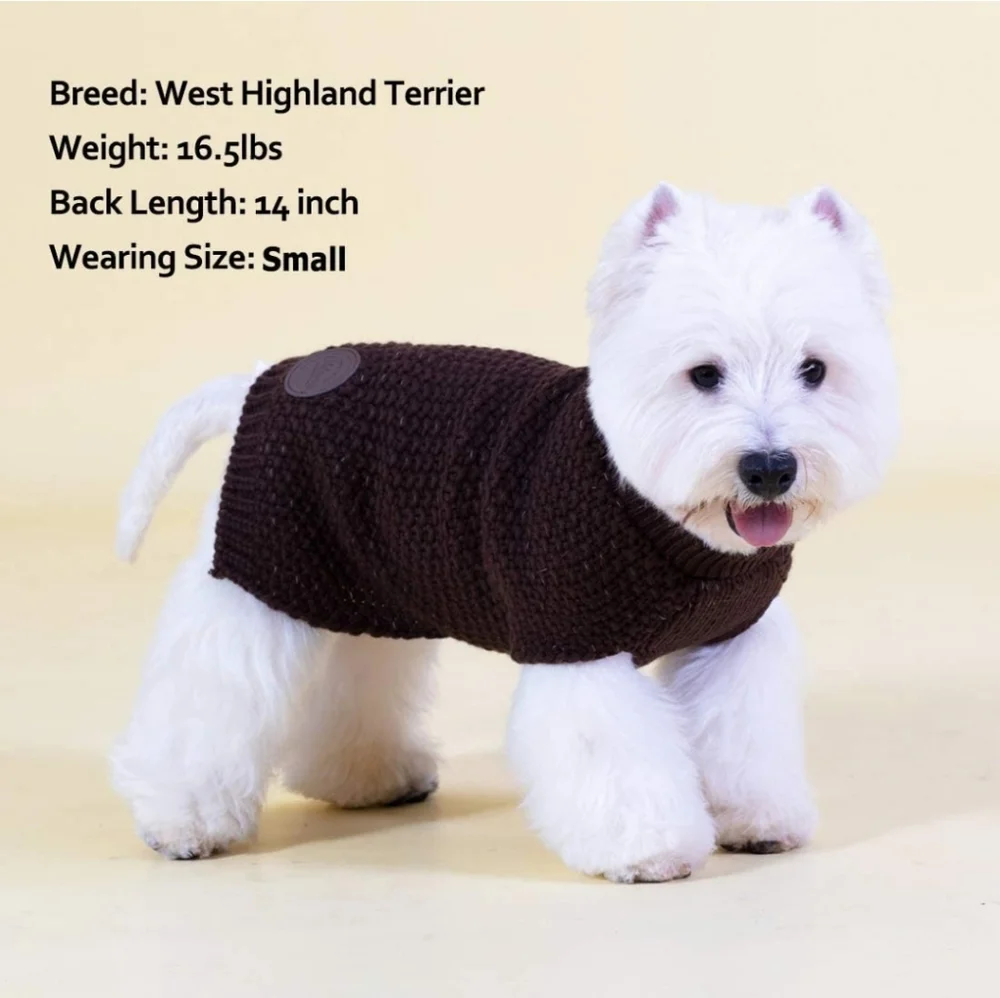 KYEESE Reflective Dog Sweater Cocoa Brown Sz Medium NWT